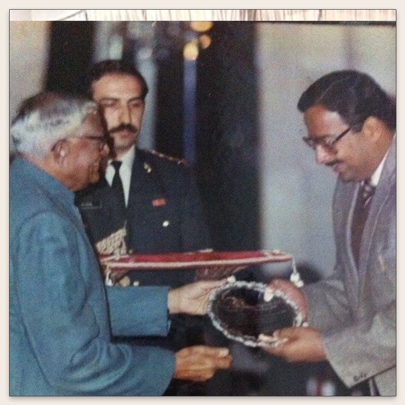 "Receiving a national award from Shri R. Venkataraman, Hon'ble President of India."